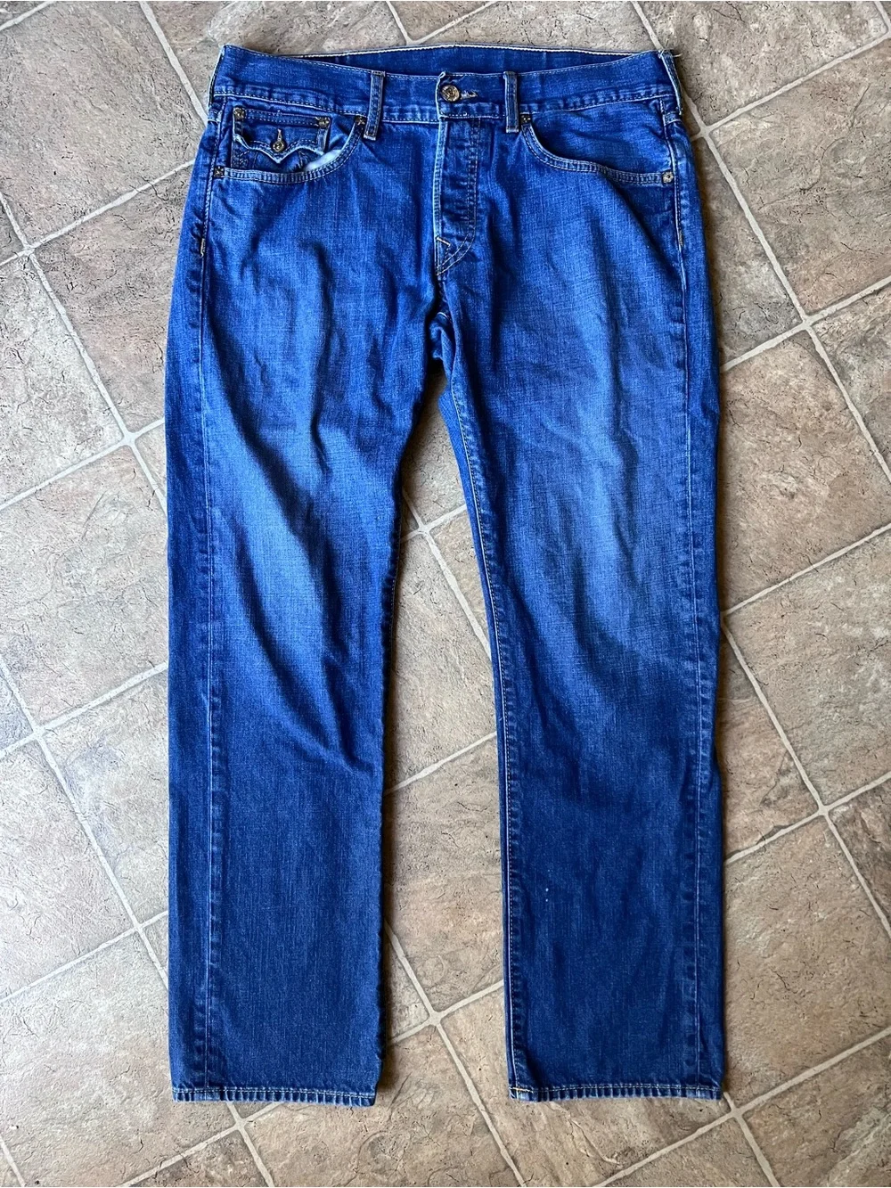 True Religion Jack Jeans Dark Wash 36x34 Flap Pocket
